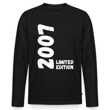 2007 Édition limitée Anniversaire - T-shirt manches longues Premium bio Homme - noir - Devant - Nico (187cm)