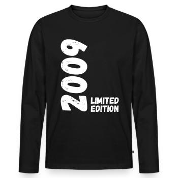 2009 Édition limitée Anniversaire - T-shirt manches longues Premium bio Homme - noir - Devant - Nico (187cm)