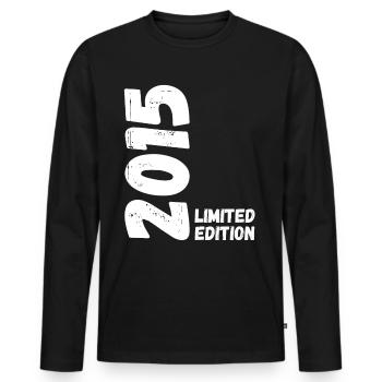 2015 Anniversaire en édition limitée - T-shirt manches longues Premium bio Homme - noir - Devant - Nico (187cm)