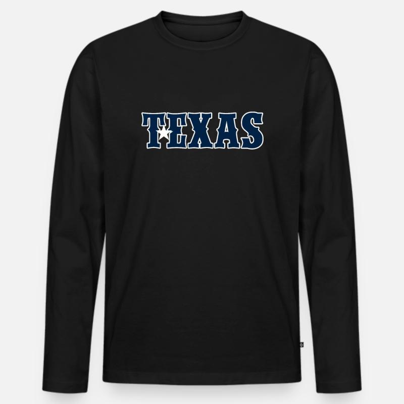 Texas - Männer Premium Bio Langarmshirt - Schwarz