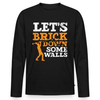 Let's tear down some walls House demolition - Men's Premium Organic Long Sleeve Shirt - black - Front - Nico (187cm)