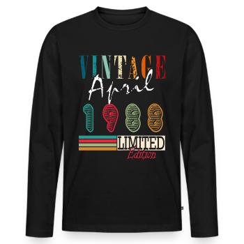 35th birthday - legends were born in April 1988 - Men's Premium Organic Long Sleeve Shirt - black - Front - Nico (187cm)