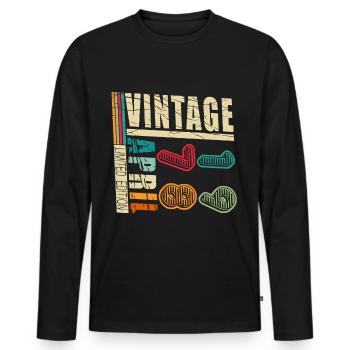 April 1978 - April Geburtstag - Männer Premium Bio Langarmshirt - Schwarz - Vorne - Nico (187cm)