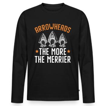 Pointes de flèches Plus il y en a, meilleure est la chasse aux pointes de flèches - T-shirt manches longues Premium bio Homme - noir - Devant - Nico (187cm)