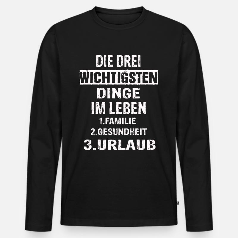 Urlaub - Männer Premium Bio Langarmshirt - Schwarz