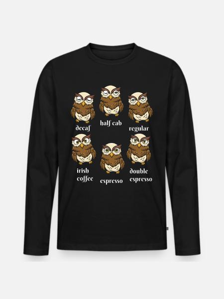 Bird Watching Caffeine Drinkers - Men's Premium Organic Long Sleeve Shirt - black