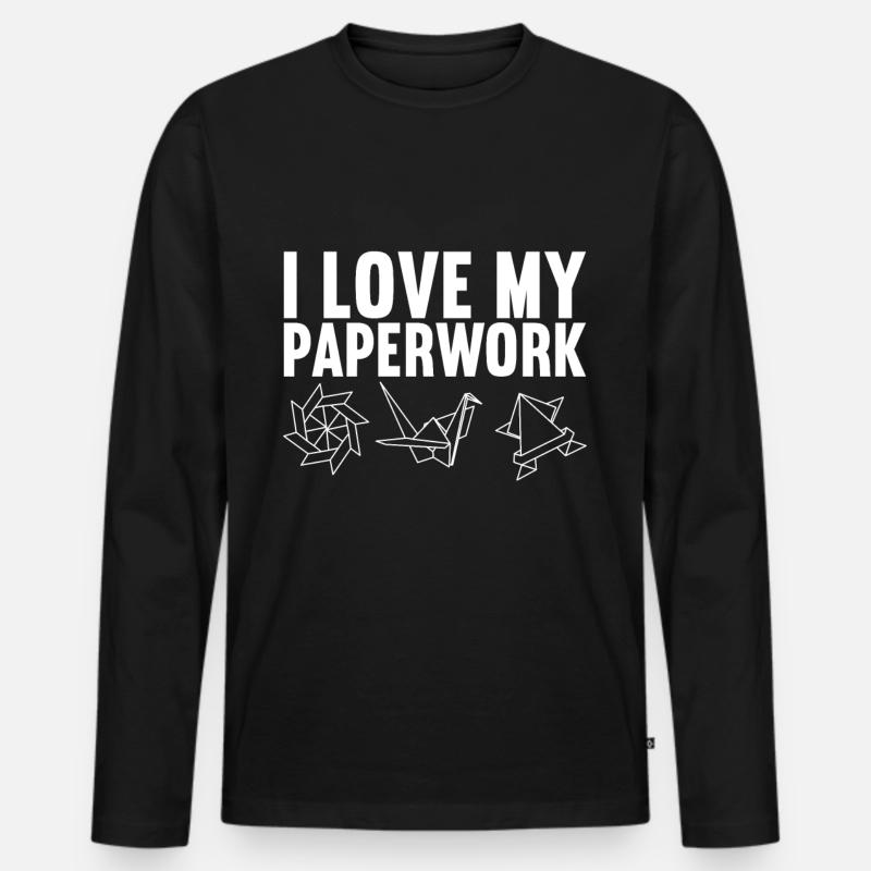 Origami - Männer Premium Bio Langarmshirt - Schwarz