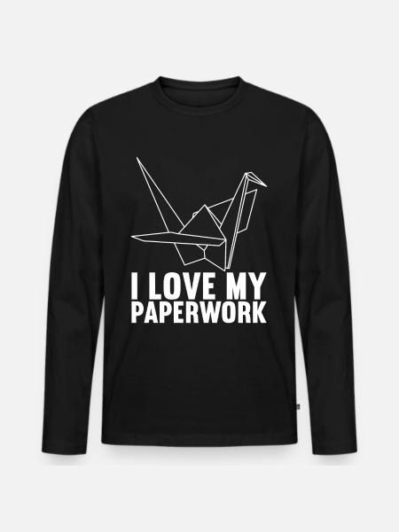 Origami - Männer Premium Bio Langarmshirt - Schwarz