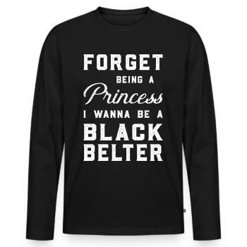 Combattant de karaté - T-shirt manches longues Premium bio Homme - noir - Devant - Nico (187cm)