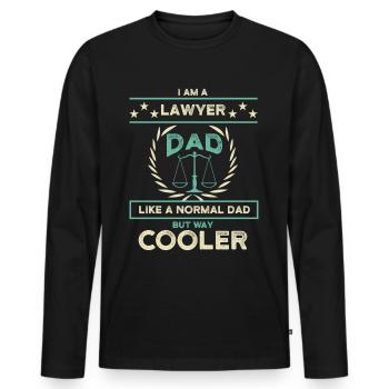 Papa Gift Birth Lawyer Lawyer Lawyer Say - T-shirt manches longues Premium bio Homme - noir - Devant - Nico (187cm)
