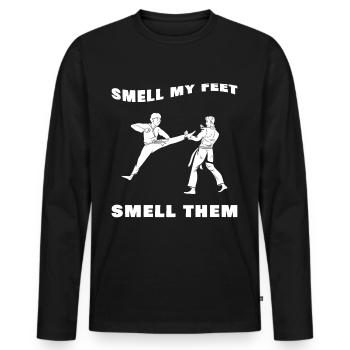 karate - Männer Premium Bio Langarmshirt - Schwarz - Vorne - Nico (187cm)