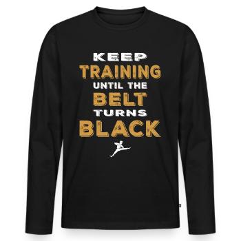 Kultiges Vintage Karate Motiv Karate Training - Männer Premium Bio Langarmshirt - Schwarz - Vorne - Nico (187cm)