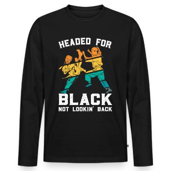Karate Prinzessin Mädchen Schwarzer Gürtel - Männer Premium Bio Langarmshirt - Schwarz - Vorne - Nico (187cm)