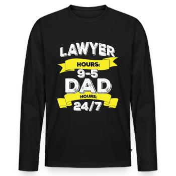 Lawyer Father Husband Hero - Men's Premium Organic Long Sleeve Shirt - black - Front - Nico (187cm)