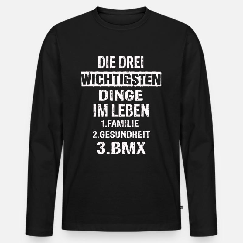 Bmx - Männer Premium Bio Langarmshirt - Schwarz