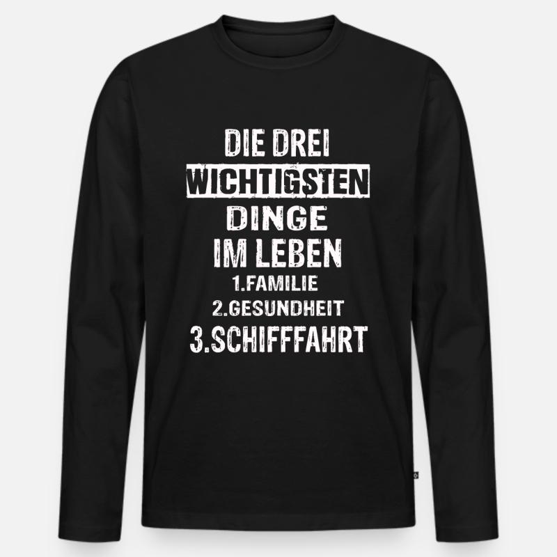 Schifffahrt - Männer Premium Bio Langarmshirt - Schwarz