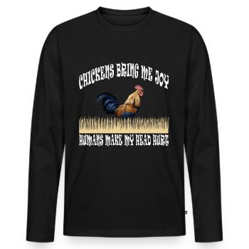 Chicken Chickens Chicken coop Christmas Gift - Men's Premium Organic Long Sleeve Shirt - black - Front - Nico (187cm)