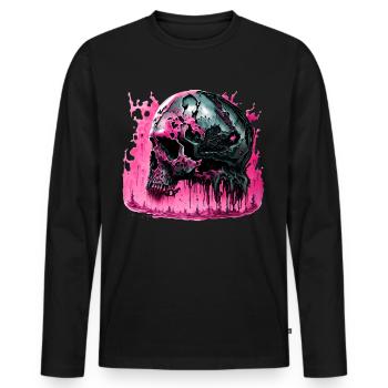 Cyborg Skull Skull - Men's Premium Organic Long Sleeve Shirt - black - Front - Nico (187cm)