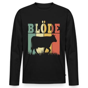 Kuh Kühe Rind Bauernhof Landwirt Geschenk - Männer Premium Bio Langarmshirt - Schwarz - Vorne - Nico (187cm)