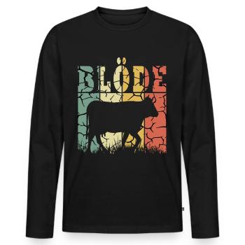 Blöde Kuh - Männer Premium Bio Langarmshirt - Schwarz - Vorne - Nico (187cm)
