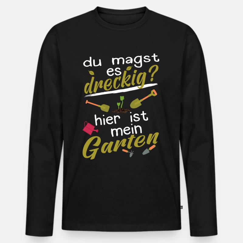 Blumenbeauftragte Gärtner Garten Gärtnerin - Männer Premium Bio Langarmshirt - Schwarz
