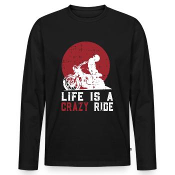 Motorcycle Biker Chopper Born - Men's Premium Organic Long Sleeve Shirt - black - Front - Nico (187cm)