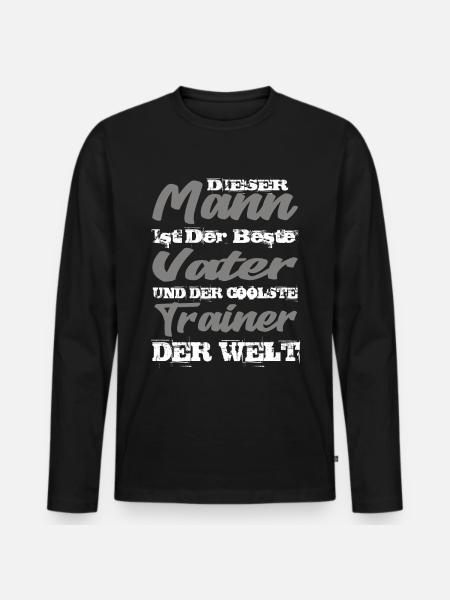 Vater Und Trainer - Männer Premium Bio Langarmshirt - Schwarz
