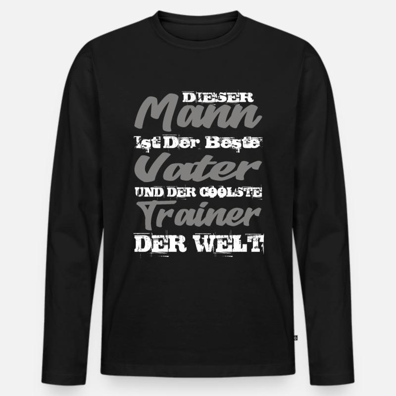 Vater Und Trainer - Männer Premium Bio Langarmshirt - Schwarz