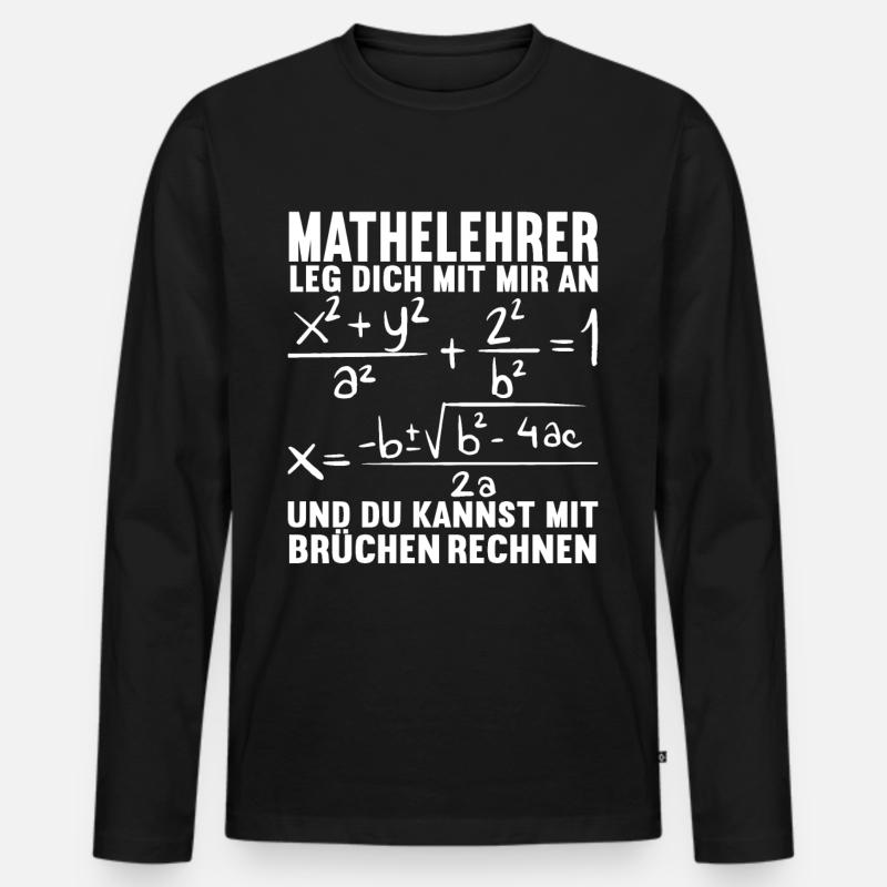 Mathe Mathelehrer - Männer Premium Bio Langarmshirt - Schwarz