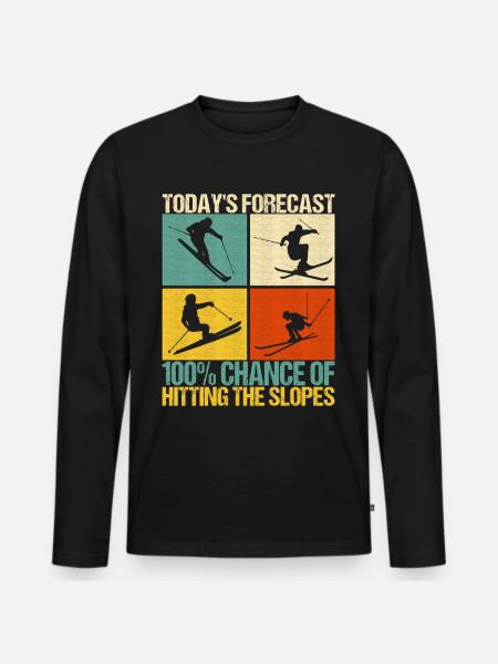 Ski Skier - Men's Premium Organic Long Sleeve Shirt - black