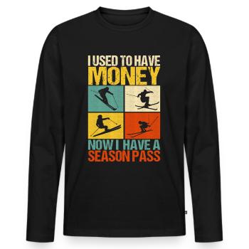 Skiers - Men's Premium Organic Long Sleeve Shirt - black - Front - Nico (187cm)