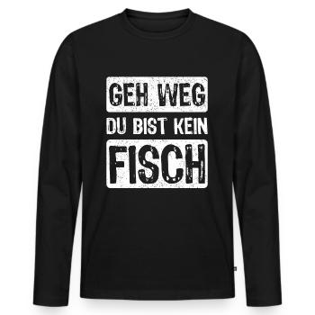 Angeln Angler Fischer Fischen Angel Spruch - Männer Premium Bio Langarmshirt - Schwarz - Vorne - Nico (187cm)