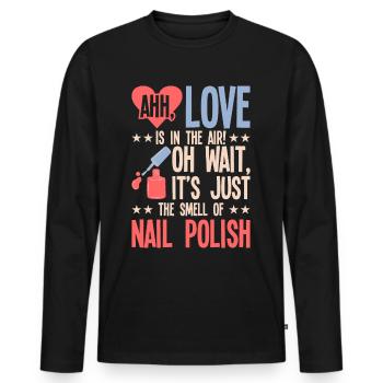 Nail Polish Nail Design Manicure Nail Studio Nails - Men's Premium Organic Long Sleeve Shirt - black - Front - Nico (187cm)