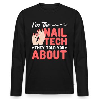 Nail Polish Nail Design Manicure Nail Studio Nails - Men's Premium Organic Long Sleeve Shirt - black - Front - Nico (187cm)