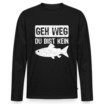 Angler Angeln Fischer Fischen Angel Spruch - Männer Premium Bio Langarmshirt - Schwarz - Vorne - Nico (187cm)
