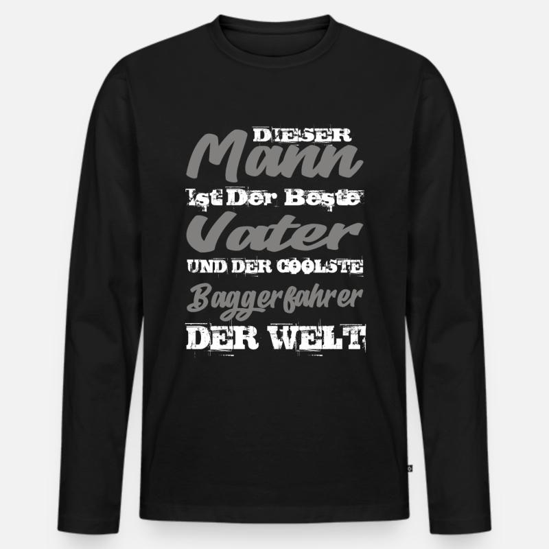 Baggerfahrer - Männer Premium Bio Langarmshirt - Schwarz
