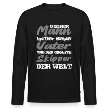 Skipper - Männer Premium Bio Langarmshirt - Schwarz - Vorne - Nico (187cm)