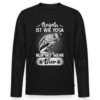 Angler Angeln Fischer Fischen Angel Spruch Fisch - Männer Premium Bio Langarmshirt - Schwarz - Vorne - Nico (187cm)