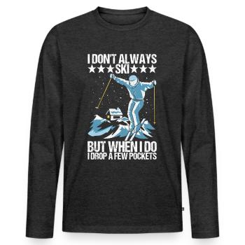 Skiers - Men's Premium Organic Long Sleeve Shirt - heather anthracite - Front - Nico (187cm)