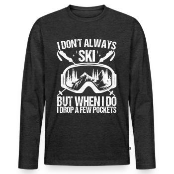 Skiers - Men's Premium Organic Long Sleeve Shirt - heather anthracite - Front - Nico (187cm)