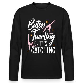 Baton Twirling It's Captivating Baton Twirling - Men's Premium Organic Long Sleeve Shirt - black - Front - Nico (187cm)