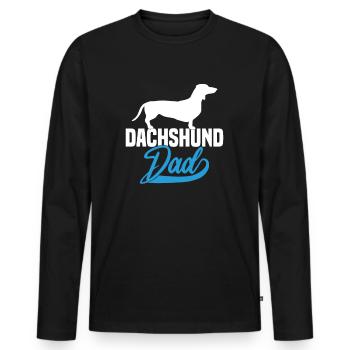 Dachshund Dad - Men's Premium Organic Long Sleeve Shirt - black - Front - Nico (187cm)