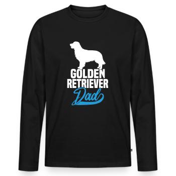 Golden Retriever Dad - Men's Premium Organic Long Sleeve Shirt - black - Front - Nico (187cm)