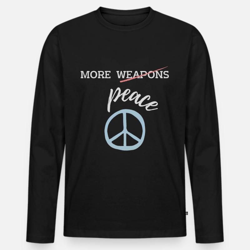 more (weapons) peace - Männer Premium Bio Langarmshirt - Schwarz