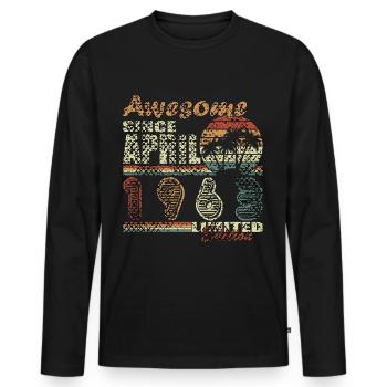 April 1963 Jahrestag April 1963 April - Männer Premium Bio Langarmshirt - Schwarz - Vorne - Nico (187cm)