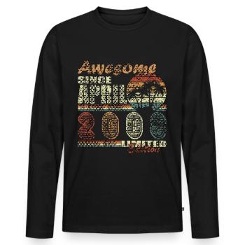 April 2008 Birthday April 2008 Gift - Men's Premium Organic Long Sleeve Shirt - black - Front - Nico (187cm)
