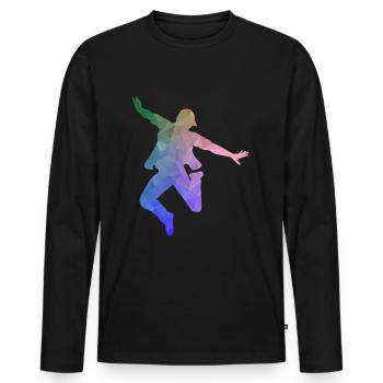 Hip Hop bboy - Männer Premium Bio Langarmshirt - Schwarz - Vorne - Nico (187cm)