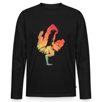 Hip Hop breakdance Dance - Men's Premium Organic Long Sleeve Shirt - black - Front - Nico (187cm)