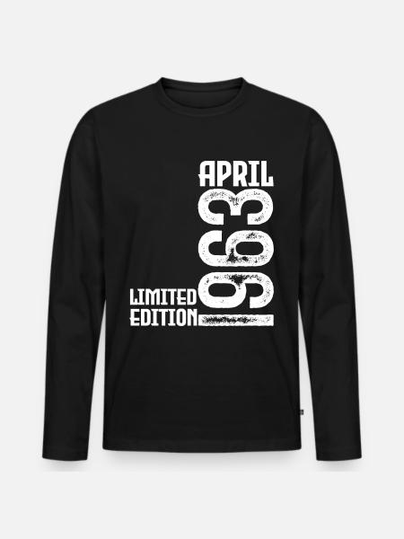 Gift April 1963. Birthday April 1963. April. - Men's Premium Organic Long Sleeve Shirt - black
