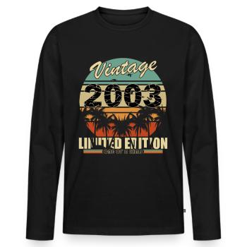 Millésime 2003 Anniversaire - T-shirt manches longues Premium bio Homme - noir - Devant - Nico (187cm)